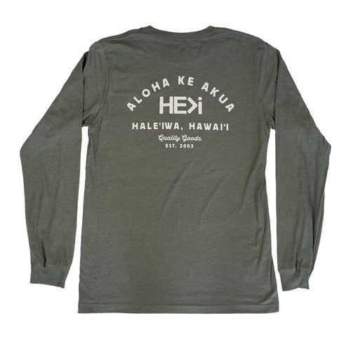 STATION LONG-SLEEVE IN HEATHER MILITARY GREEN