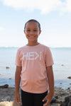 KID'S FLORA TEE IN DESERT PINK