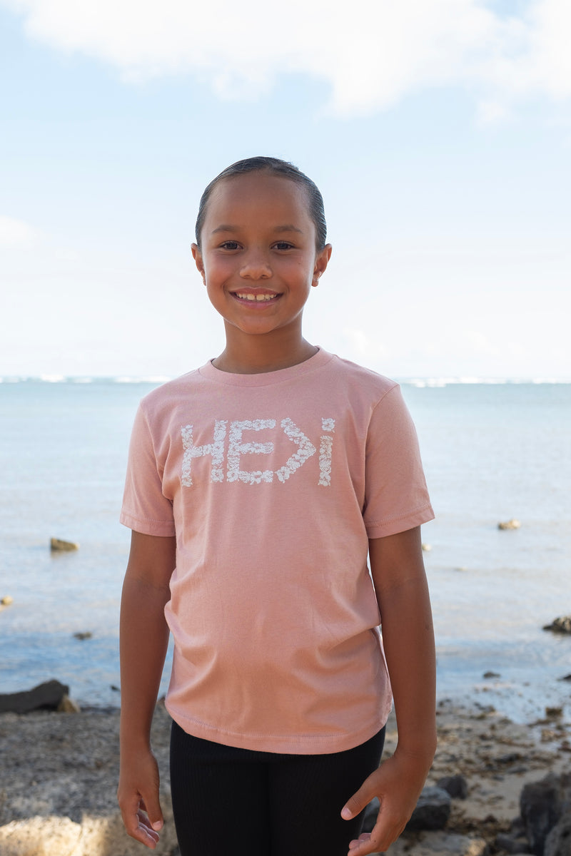 KID'S FLORA TEE IN DESERT PINK