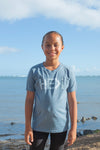 KID'S FLORA TEE IN BLUE JEAN
