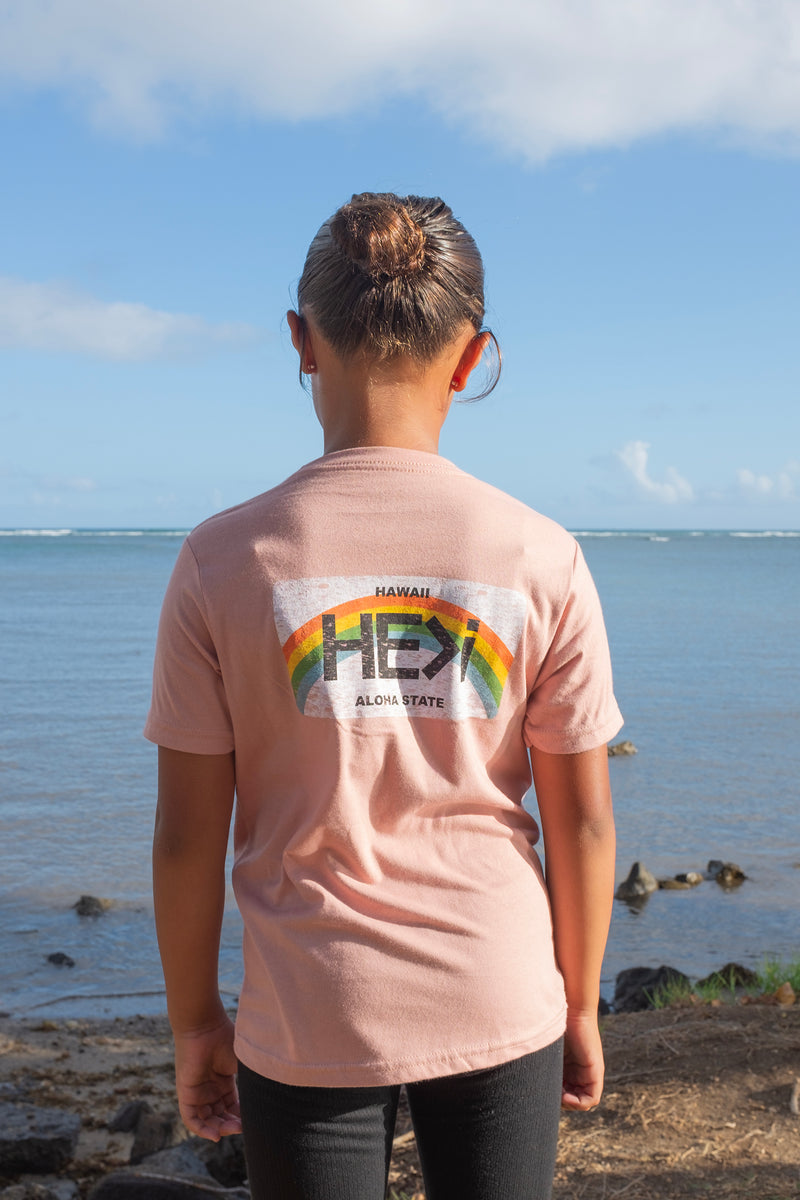 KID'S ALOHA STATE TEE IN DESERT PINK