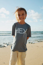 KID'S FLORA TEE IN BLUE JEAN