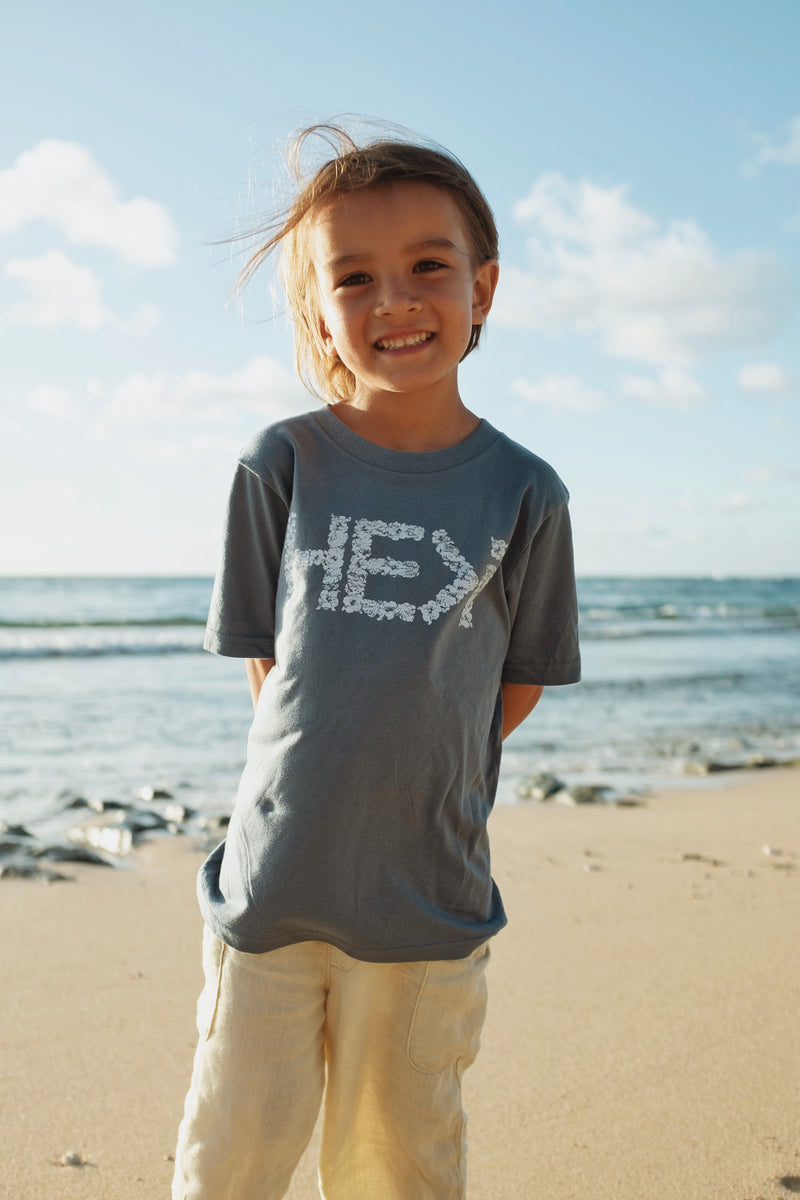 KID'S FLORA TEE IN BLUE JEAN
