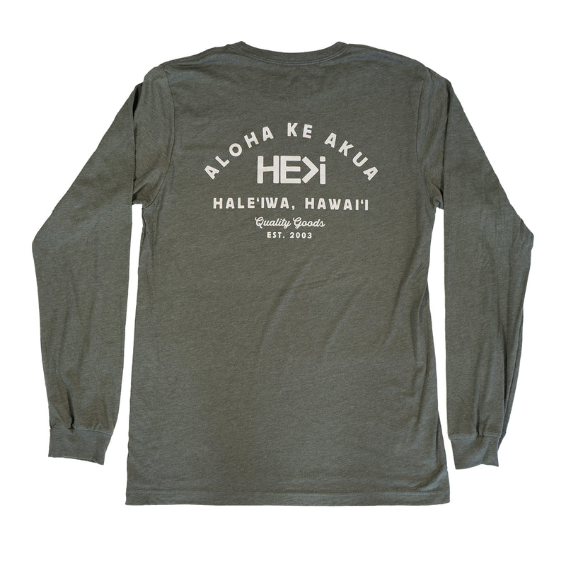 STATION LONG-SLEEVE IN HEATHER MILITARY GREEN