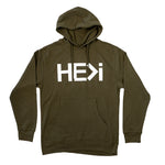 LOGO PULLOVER HOODIE IN ARMY